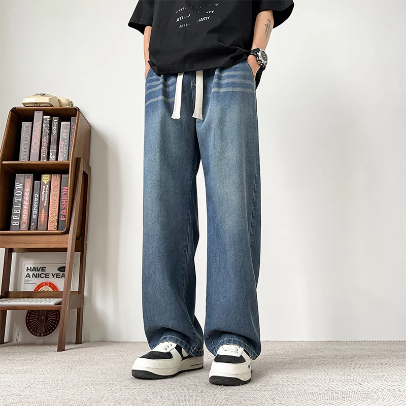 

Men's Outdoor Sports and Leisure Windproof Breathable Ankle Tied Casual Pants Seasonal Fashion Trend Classic and Versatile Jeans