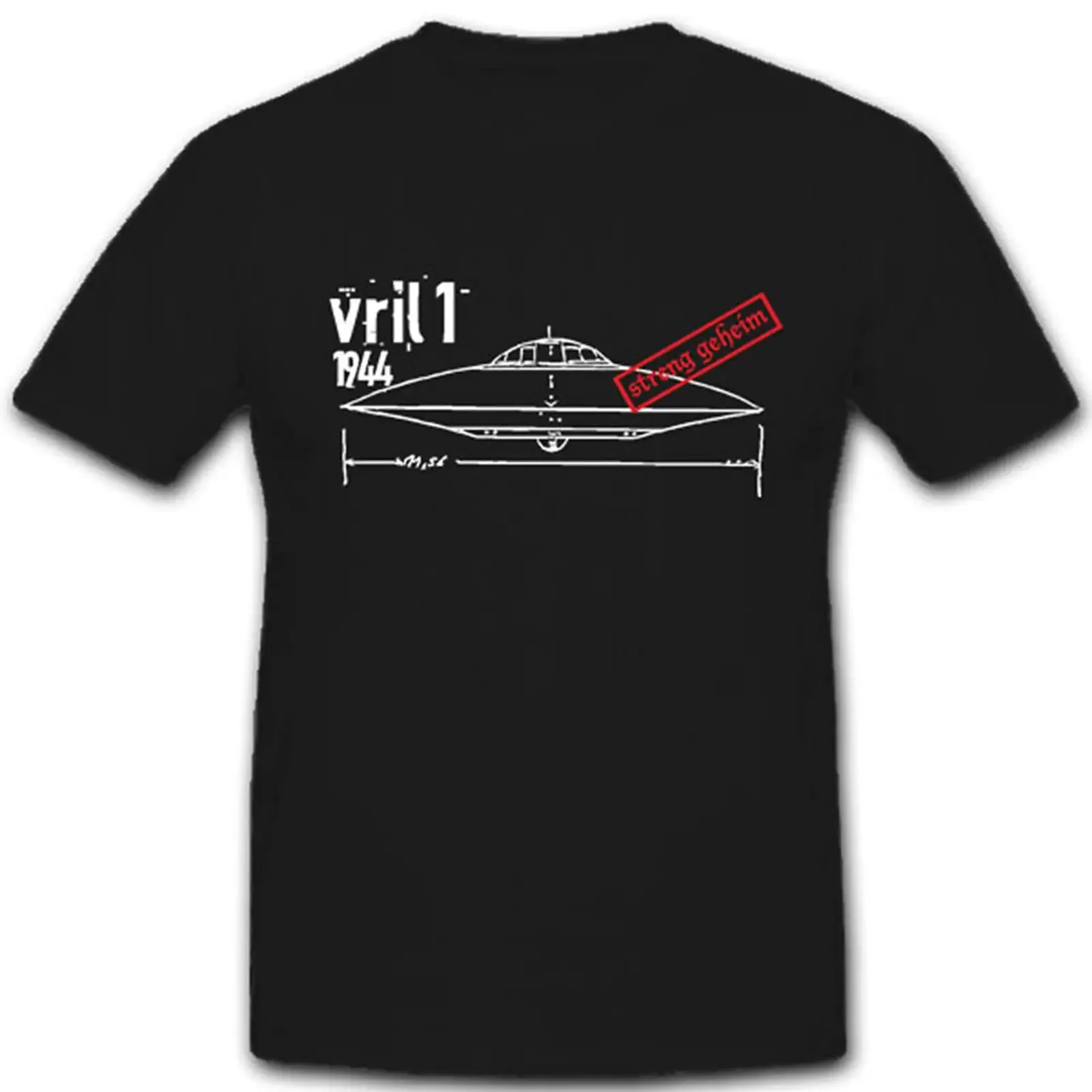 Vril 1 Haunebu Society Levitation Drive Weightless Military T Shirt 3900 vintage Washed graphic Comfortable streetwear Slightly