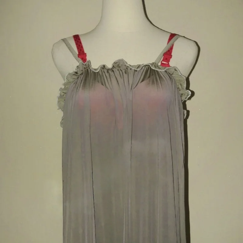 

Sexy Women's Sleeveless Sleeping Onesie Loose Wide Leg Pants Beachwear Summer Glossy Smooth Jumpsuit Comfortable Soft Bodysuit