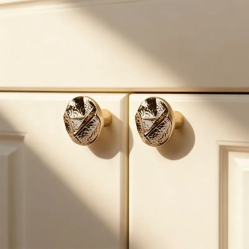 Plastic Hammer Cabinet Pulls Handle Single Hole Embossed Wardrobe Drawer Knobs Cabinet Door Furniture Hardware Handle Diam.32mm
