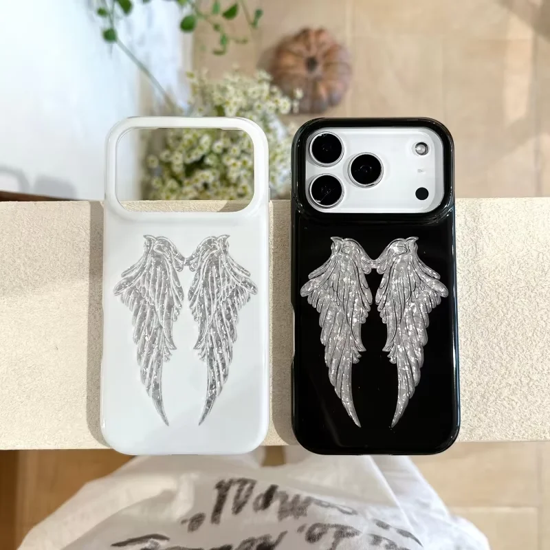Luxury Cute Angel Baby Pink White Angel Wings Phone Case For iPhone 18 17 16 15 14 13 12 11 Pro MAX MINI Plus 17air 16e Cover