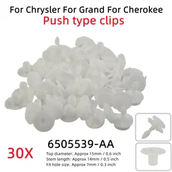 30pc Door Panel Clips Retainer Fastener 6505539-AA For Jeep for Grand for Cherokee Push Type Clips Door Panel Clips for Chrysler