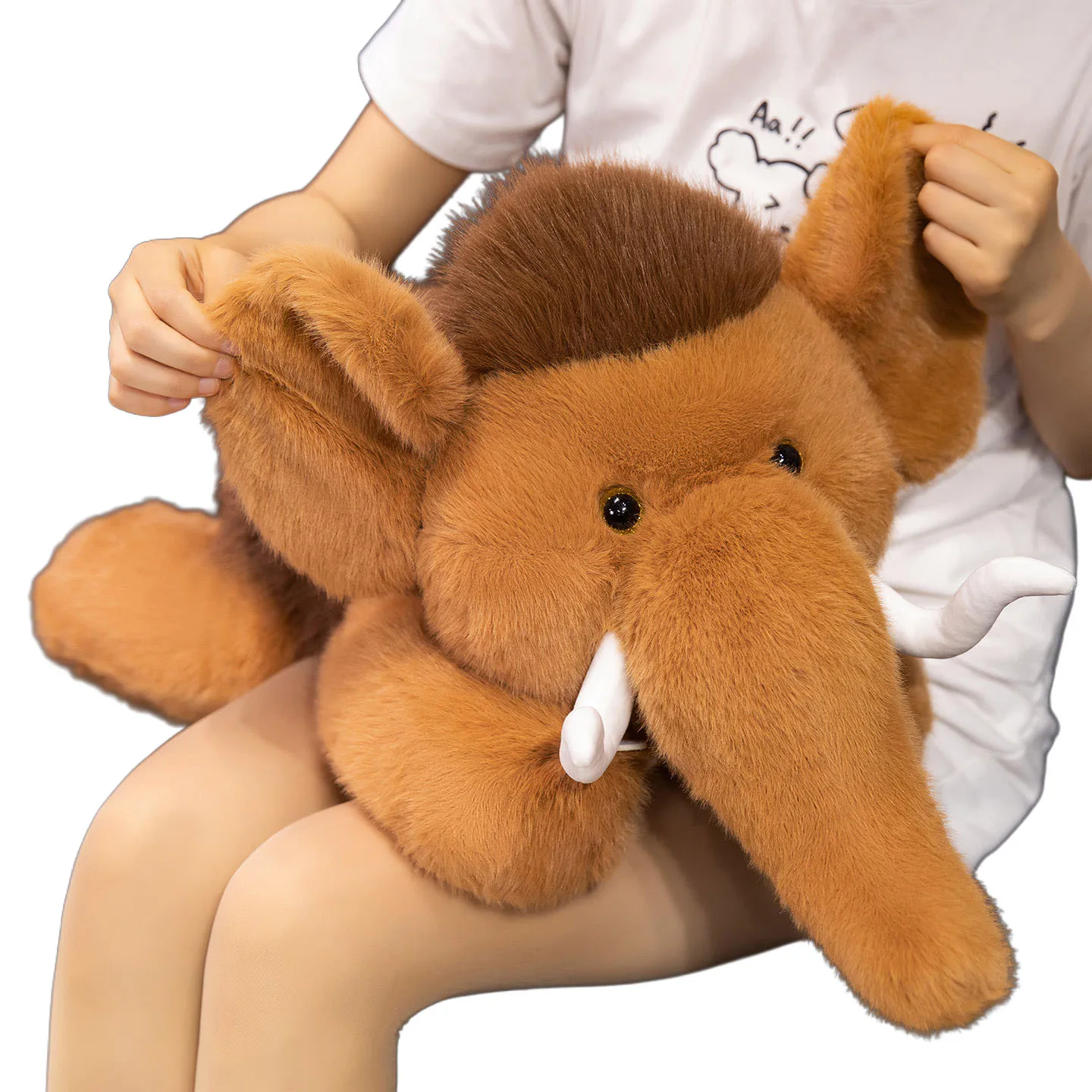 

35/50cm Brown Woolly Mammoth Plush Toy Soft Stuffed Simulation Animal Plushie Decoration Pillow Kids Gift