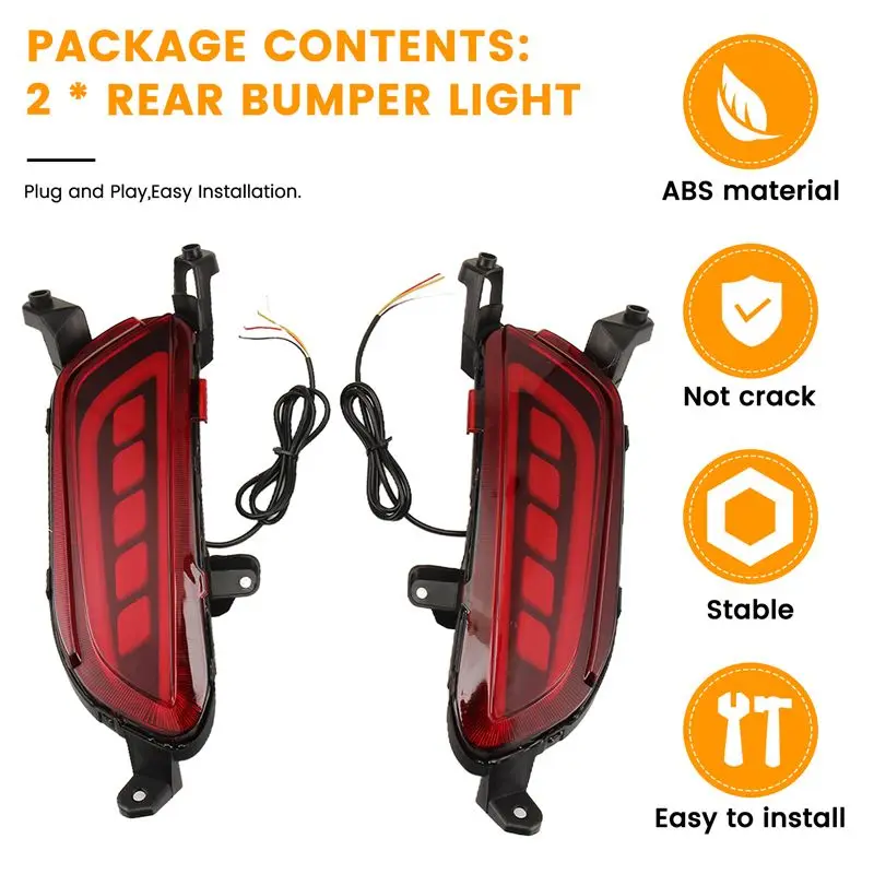 LED Rear Fog Lamp Brake Light Turn Signal Light Reflector Car Bumper Light 1 Set For Mazda CX-3 CX3 2015-2020