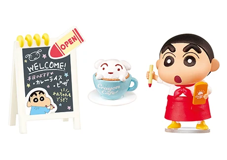 Re-ment Original Crayon Shin Chan Mystery Box Kawaii Cute Coffee Shop Doll Miniature Items Anime Figure Blind Boxes Toy Gift