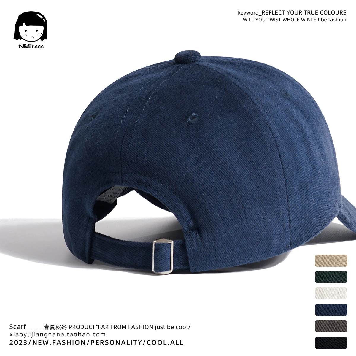 Japanese-Style Retro Brushed Classic Workwear Embroidered Baseball Cap for Women Casual Peaked Cap Men