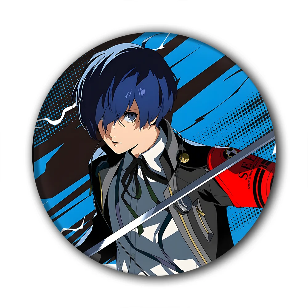 Interessante Muster-Anstecknadel, Beliebte 1-teilige Persona 3 Spiel-Brosche P3/5 Shin Takeba Megami Yuuki Tensei Makoto Yukari Cosplay-Abzeichen – Detail 7