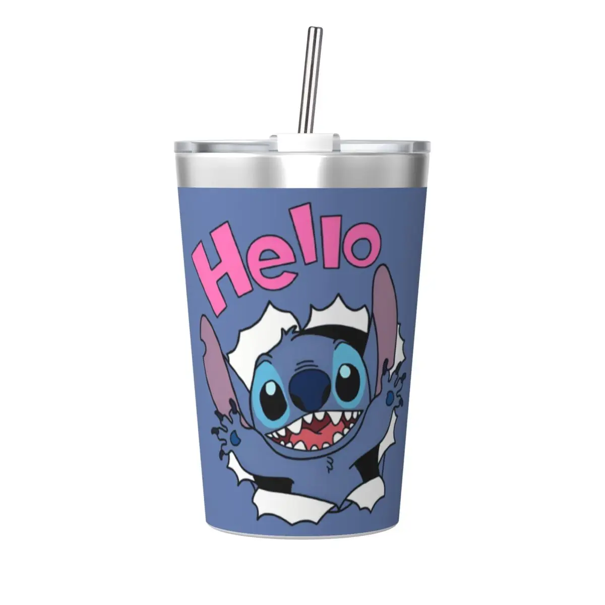 Stitch Tumbler 12oz for Kids Stainless Steel Double Wall Vacuum Insulated Mug Cups With Straw for Cold Hot