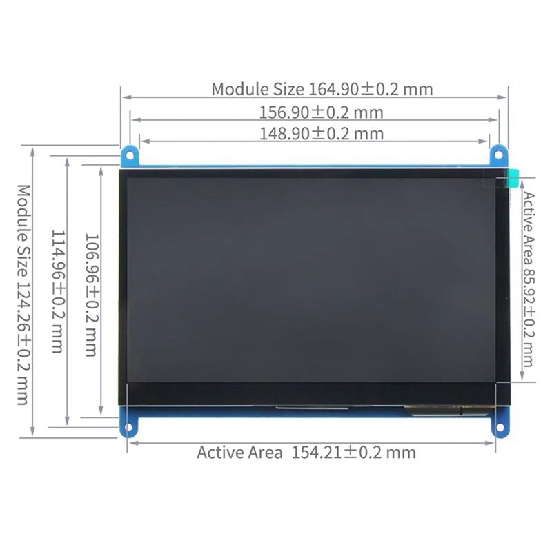 For 7 Inch Raspberry Pi LCD -Compatible Raspberry Pi 3B+/4B HD IPS Display Multifunction Display Module