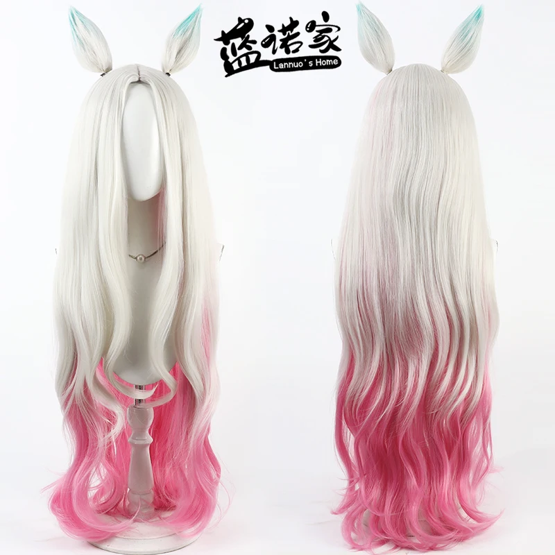 أنيمي روح زهر لوكس شعر مستعار تأثيري هالوين كرنفال الدعائم الطرف الشعر الاصطناعية ألياف مقاومة للحرارة + غطاء شعر مستعار #1