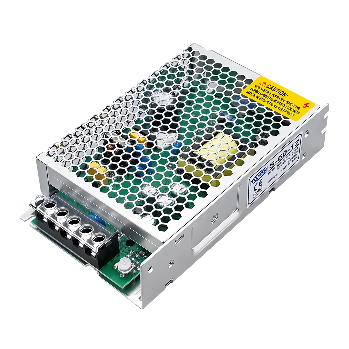 TOMZN S Series 60W 24V Switching Power Supply AC85-264V Wide Input Overload Short Circuit Over Voltage Protection