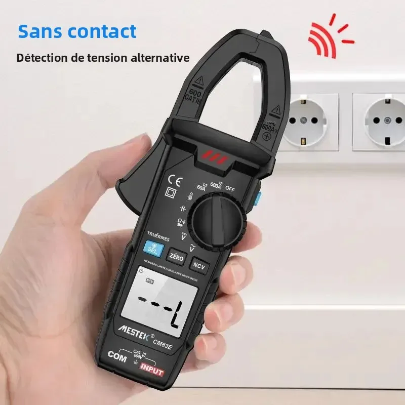 Mestek cm83e medidor de braçadeira digital 1000a ac/dc ncv alicate de detecção de corrente de imersão braçadeira amperímetro elétrica pinza amperométrica