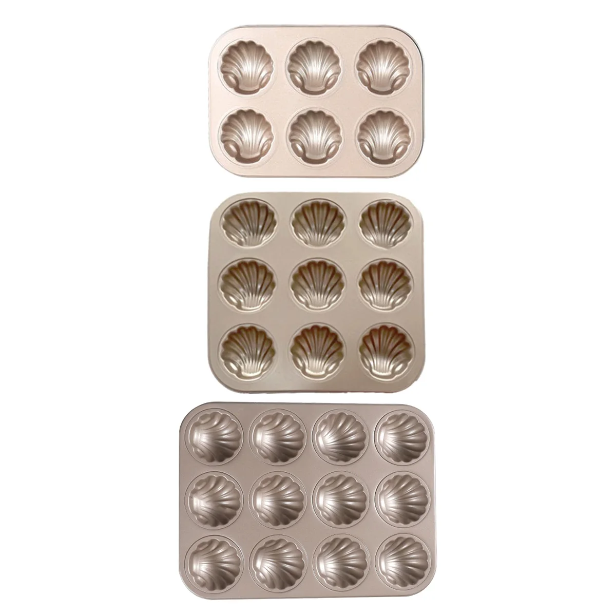 Madeleine Mold Cake Baking Pan 6/9/12-Cavity Non-Stick Candy Mold Food Grade Carbon Steel Cake Mold Madeleine Pan Shell Shaped