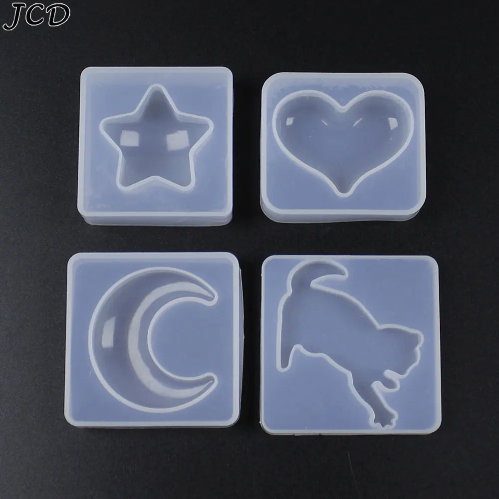 JCD Pentagramm Stern Mond Herz Liebe Katze Silikonform handgemachte DIY Schmuck machen Kristall Epoxidharz Silikon Gussform