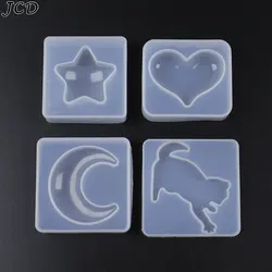 JCD Pentagram Star Moon Heart Love Cat Silicone Mold Handmade DIY Jewelry Making Crystal Epoxy Resin Silicone Casting Mould