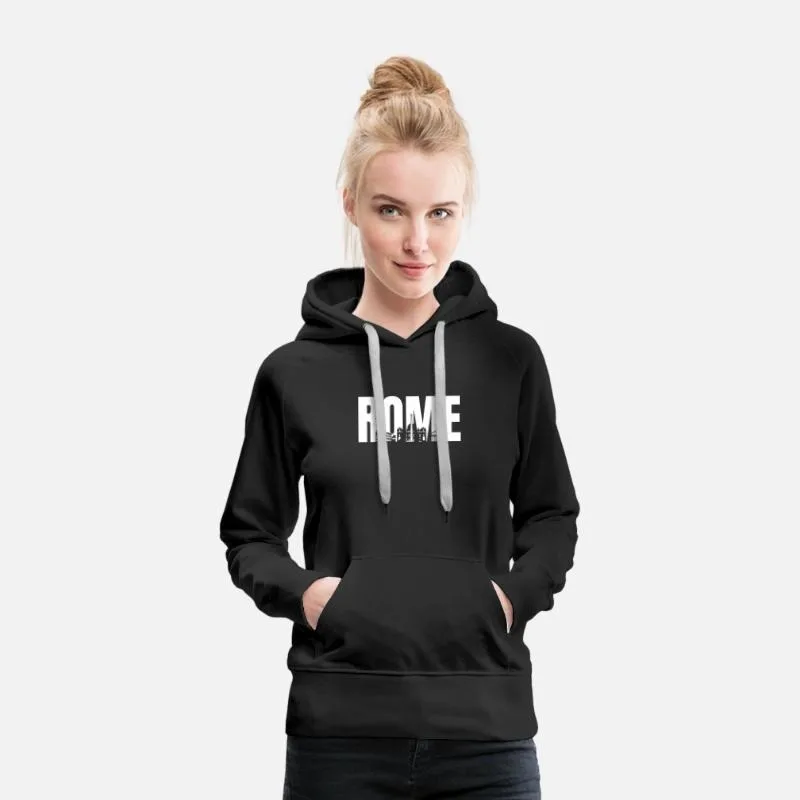

Rome - Inspired Cotton Hoodie，Featuring The Bold “ROME” Text，Perfect for Travel Enthusiasts and Fans of Rome's Rich History