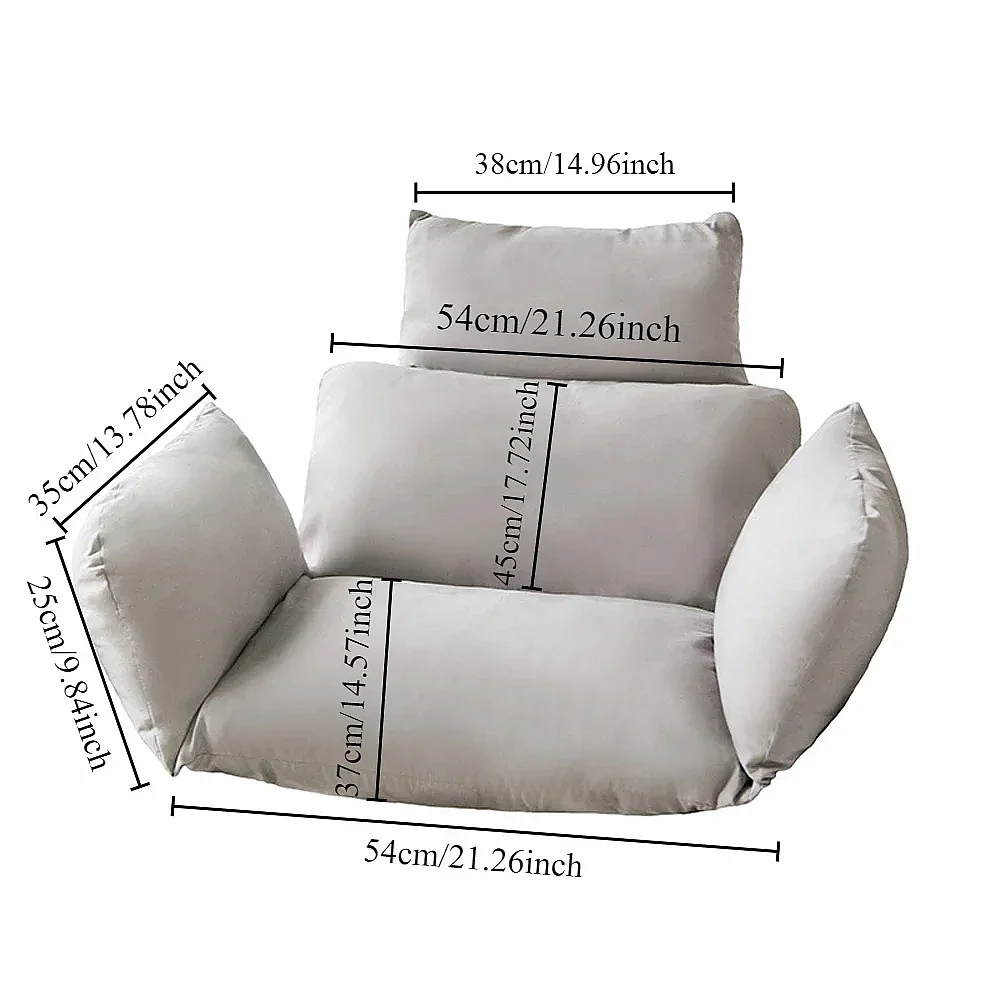 Hanging Rattan Egg Chair with Cushion for Patio Garden Outdoor Wicker Swing Lounger view 2