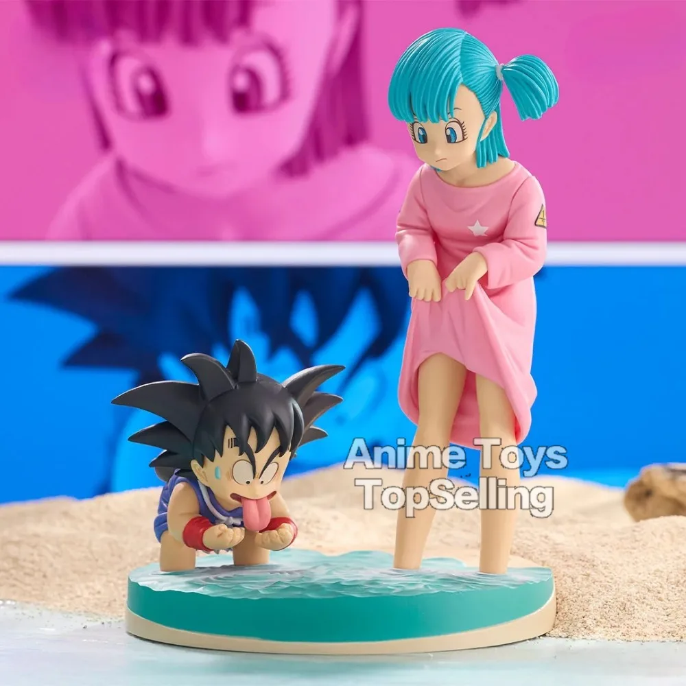 16cm Anime Dragon Ball Z Figure Goku And Bulma Figure PVC Statue Collectible Model Toys Gifts