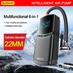 BUWEI Car Air Compressor Wireless/Wired Portable Electric Air Pump Power Bank LED Lighting Tire Inflator for Car Bicycle Balls