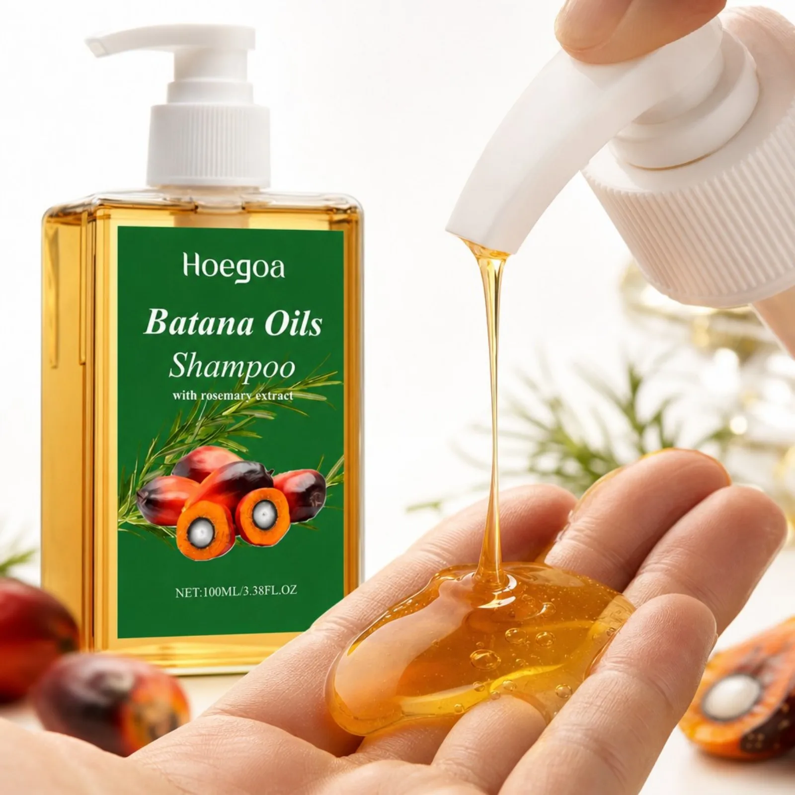Organic Batana Oil Shampoo with Rosemary Extract Soothing Repair Nourishing Scalp Keep Hair Healthy Luster for All Hair Types