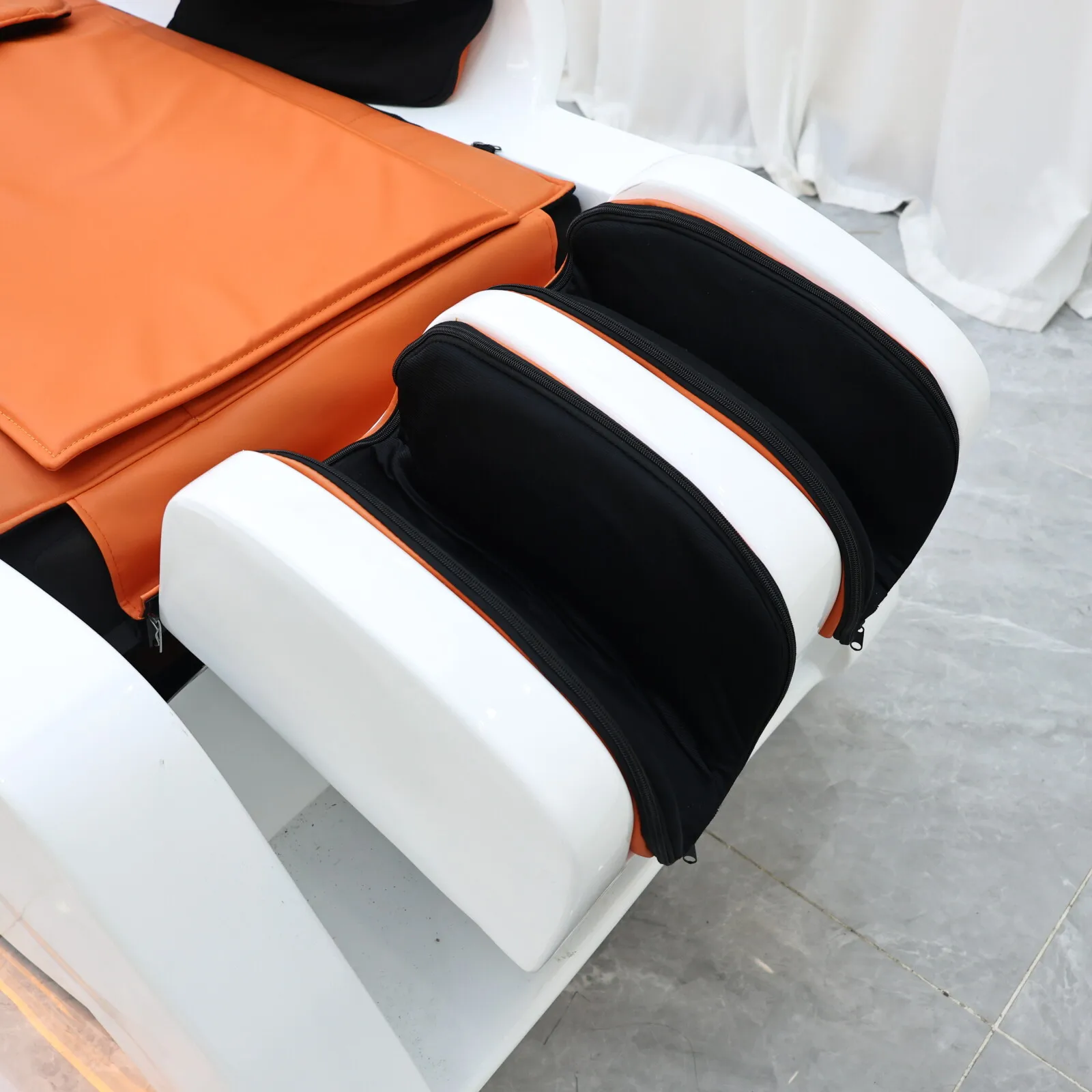 قم بتوصيل سرير شامبو للتدليك الأوتوماتيكي مدمج في مدلك كهربائي، رأس صالون الشعر، أثاث الصالون التجاري للعلاج المائي