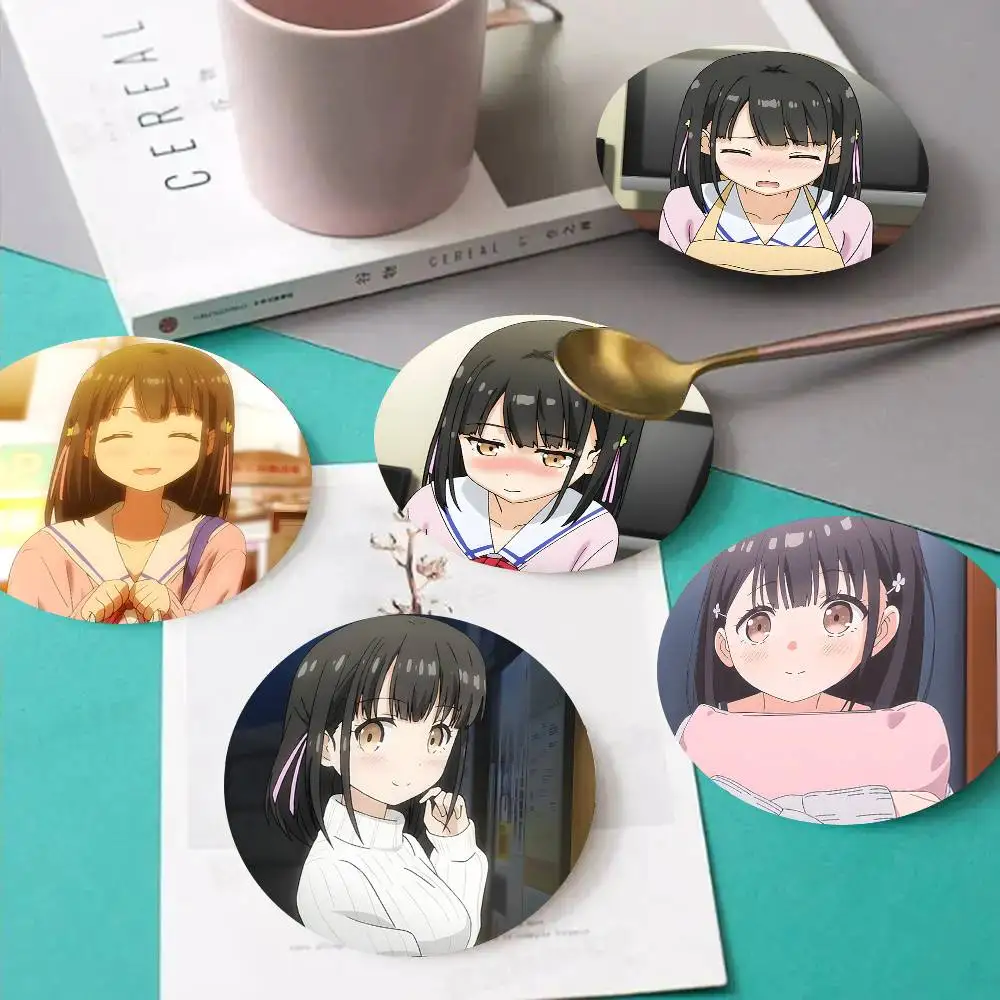 1pc Yui Hanasaka Anime Characters Wooden Coaster Colour Printing Cup Mat Home Desk Decoration Gifts