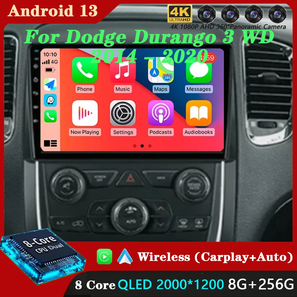 Android 13 Car Radio Multimedia Video Player For Dodge Durango 3 WD 2014 - 2020 Navigation GPS No 2din 2 din dvd 4G Carplay