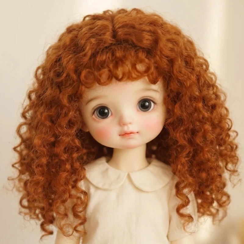 

D28002 1/6 1/4 1/3 Long Romantic BJD Mohair Doll Wig From Size 6-7 Inch to9-10 Inch Soft Top Hair YOSD MSD SD Blythe Accessories