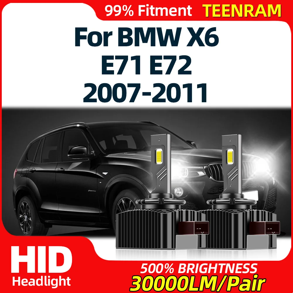 D1S Canbus LED Headlight Bulbs 30000LM HID Xenon Lights 6000K White Auto Lamps For BMW X6 E71 E72 2007 2008 2009 2010 2011