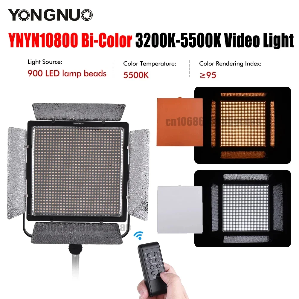 YONGNUO YN10800 3200-5600K Mono-color Dimmable Photo Studio LED Video Light Support APP Control w/Wireless Remote Controller