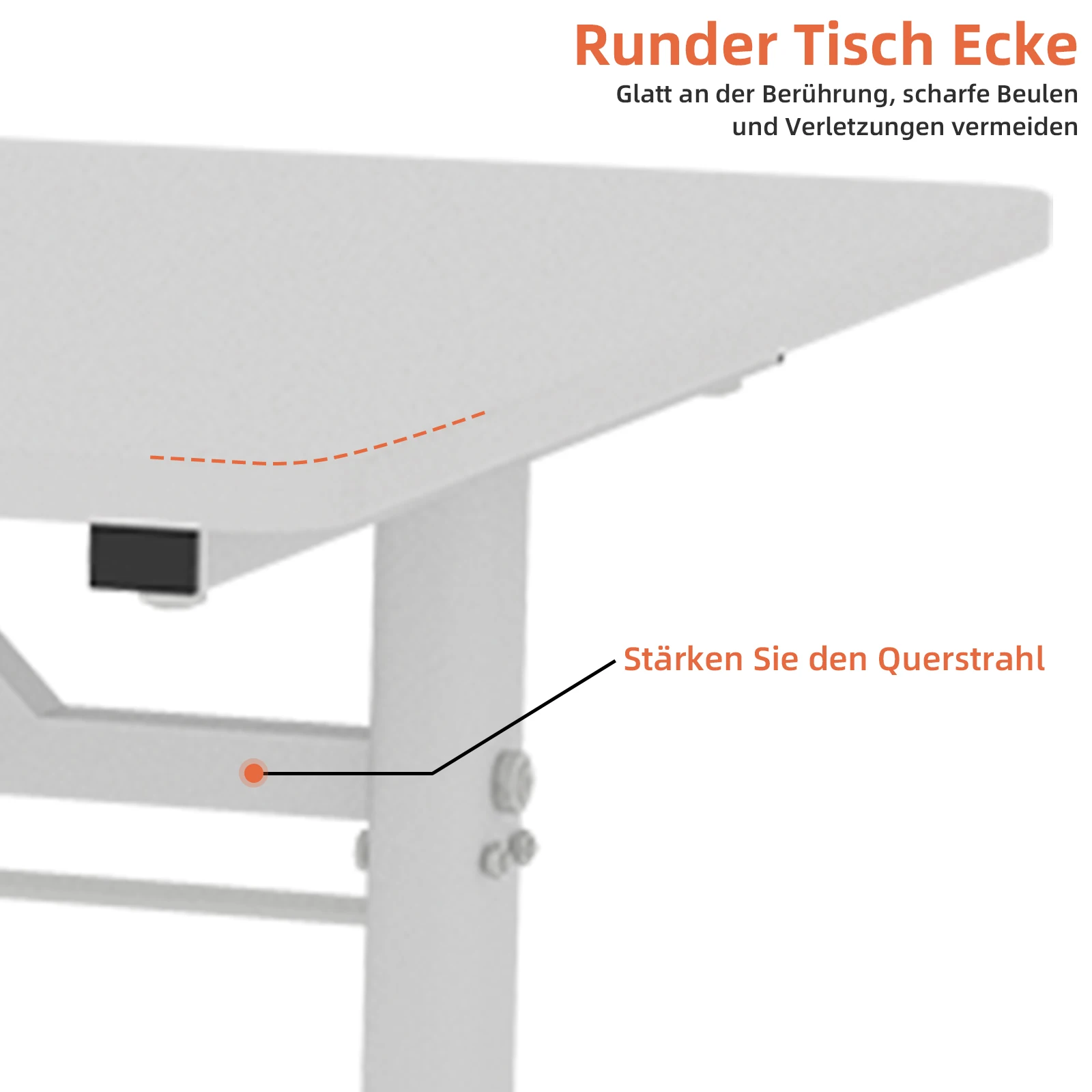 60*100cm Höhenverstellbarer Schreibtisch für Kinder & Erwachsene, Multifunktionales Kompaktdesign für Zuhause & Büro – Detail 10