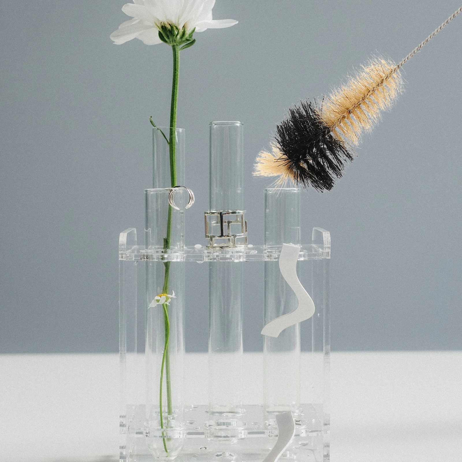 

6Pcs Flask Wash Brush Durable Pig Hair Bristles Ergonomic Iron Handle No Harm Effective Clean Flask Brush Laboratory Cleaning