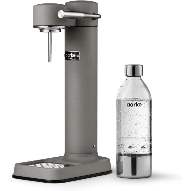 aarke - Carbonator III Premium Carbonator - Sparkling & Seltzer Water Soda Maker with PET Bottle (Matte Grey)