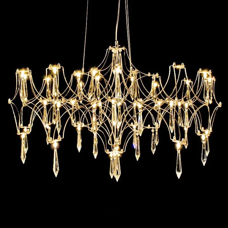 Starry Crystal Chandelier Living Room Light Luxury Modern Hotel Villa Duplex Bedroom Restaurant Fireflies Ceiling Ceiling Light