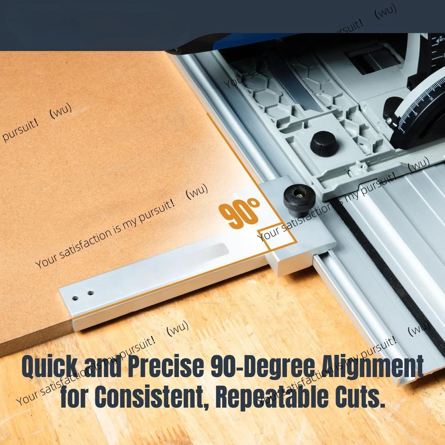 Track Saw Rail Square, 90 ° Right Angle Rail Protractor, -60 ° to 60 ° Adjustable Square Rail