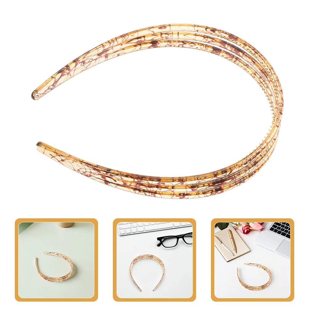 

2Pcs Non Slip Plastic Hair Headbands for Women Three Layer Teeth Design Face Wash Makeup Removal Workout Non-Slip Headbands