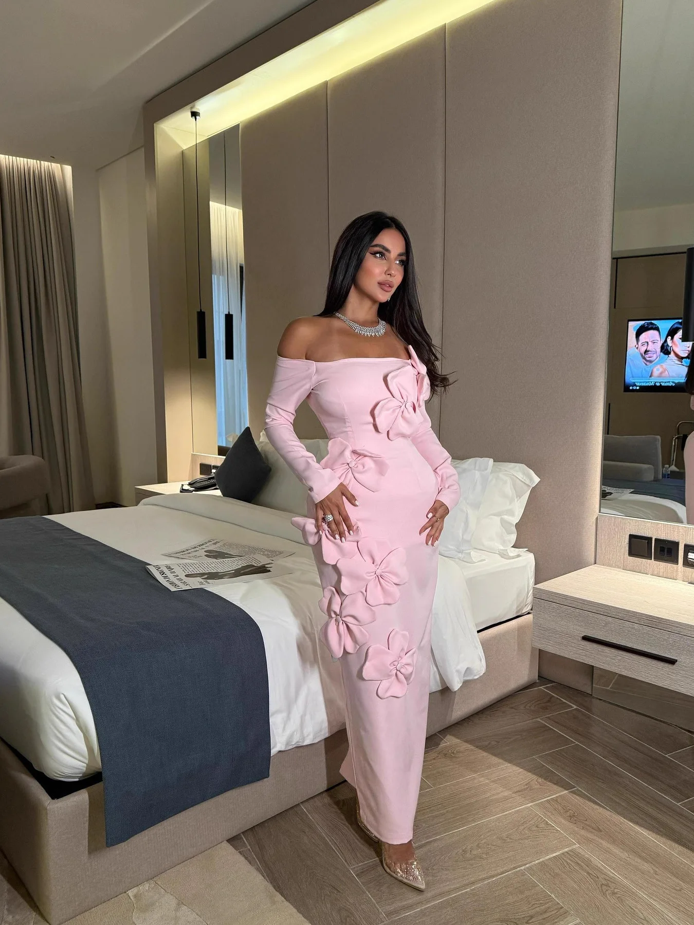 Ele مثير طويل Sve واحد oulder Par Dr Bodycon منتصف طول رسمي دكتور لأداء عشاء كاني لتاريخ الزفاف #3