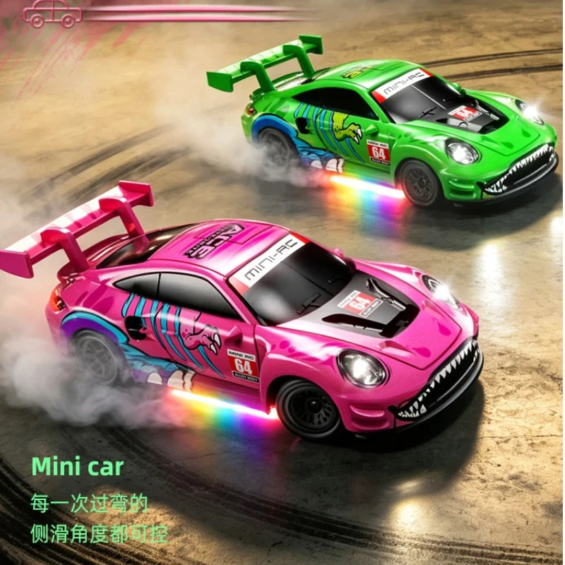 SCY 64001 1:64 Mini RC Drift Car 4WD 2.4G High‑Speed LED Light Desktop Racing Hobby Model Vehicle for RC Lovers