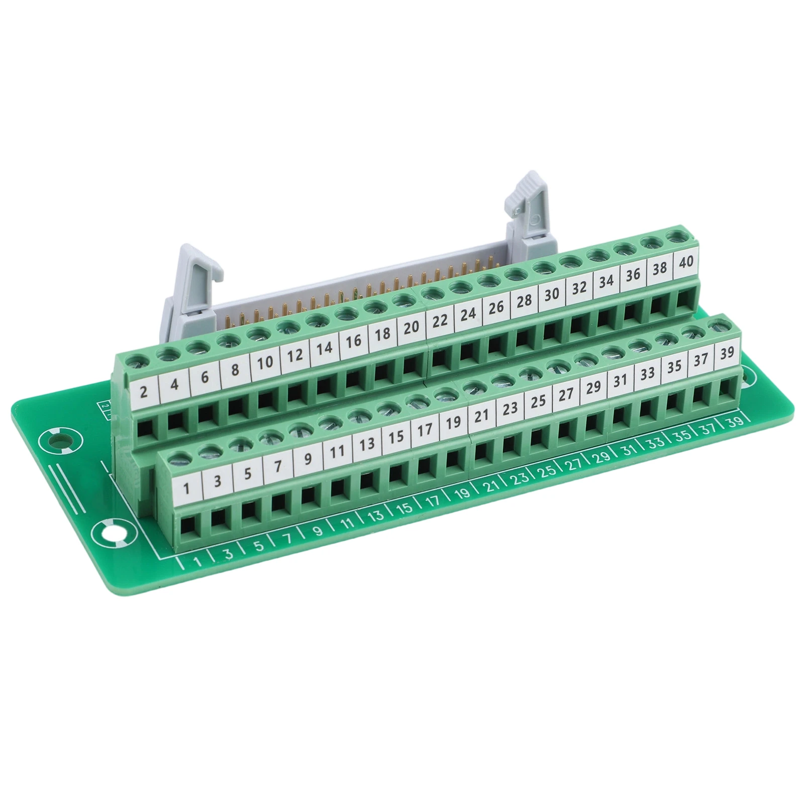 DIN Rail Terminal Block Terminal PLC Connector Green IDC40P-B DIN Rail Mounting For PLC Motor Control For PLCs
