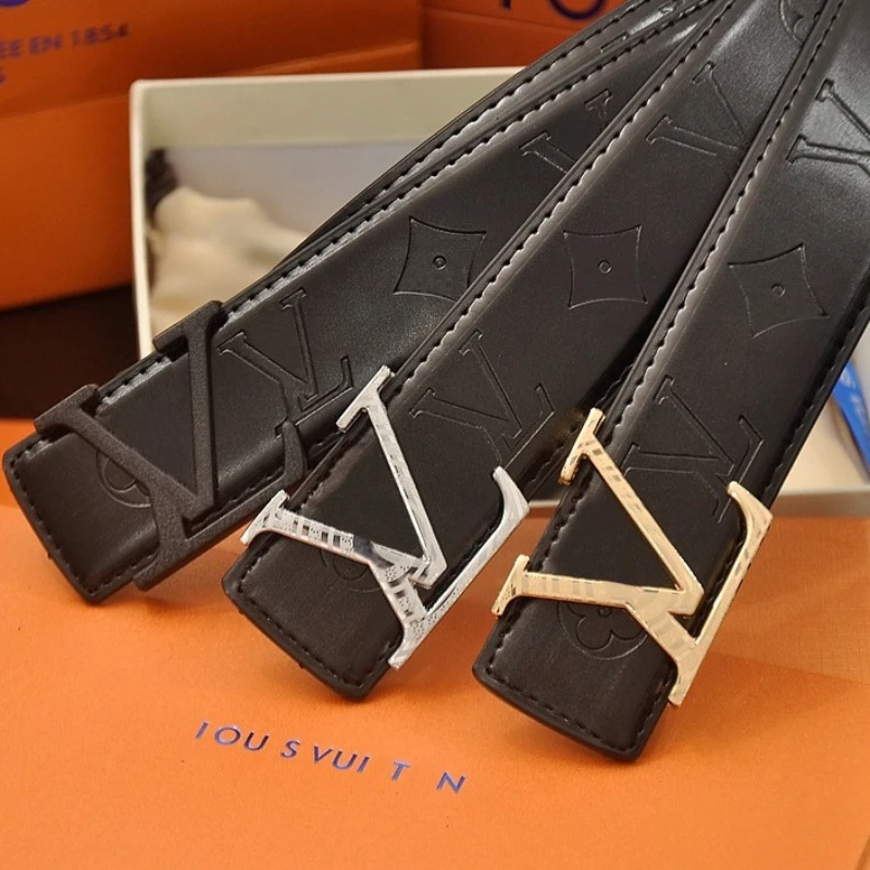 Men's Business Leather Belt, 2026 New French High-end Men's Belt, Business Printed Pattern Belt, 3.8CM Width Belt, High-end Fashionable Versatile Casual Leather Belt, Trendy and Unique Choice. High-end Brand Belt.