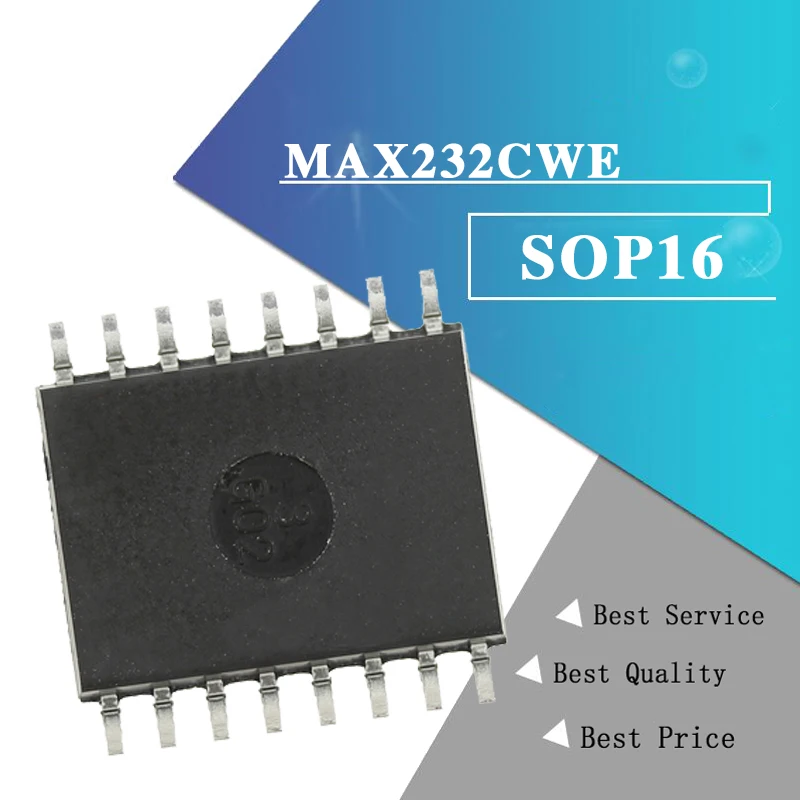 SOP-16 와이드 바디 RS232 트랜시버 인터페이스 패치용 10PCS MAX232CWE 검정색 플라스틱 보호 케이스