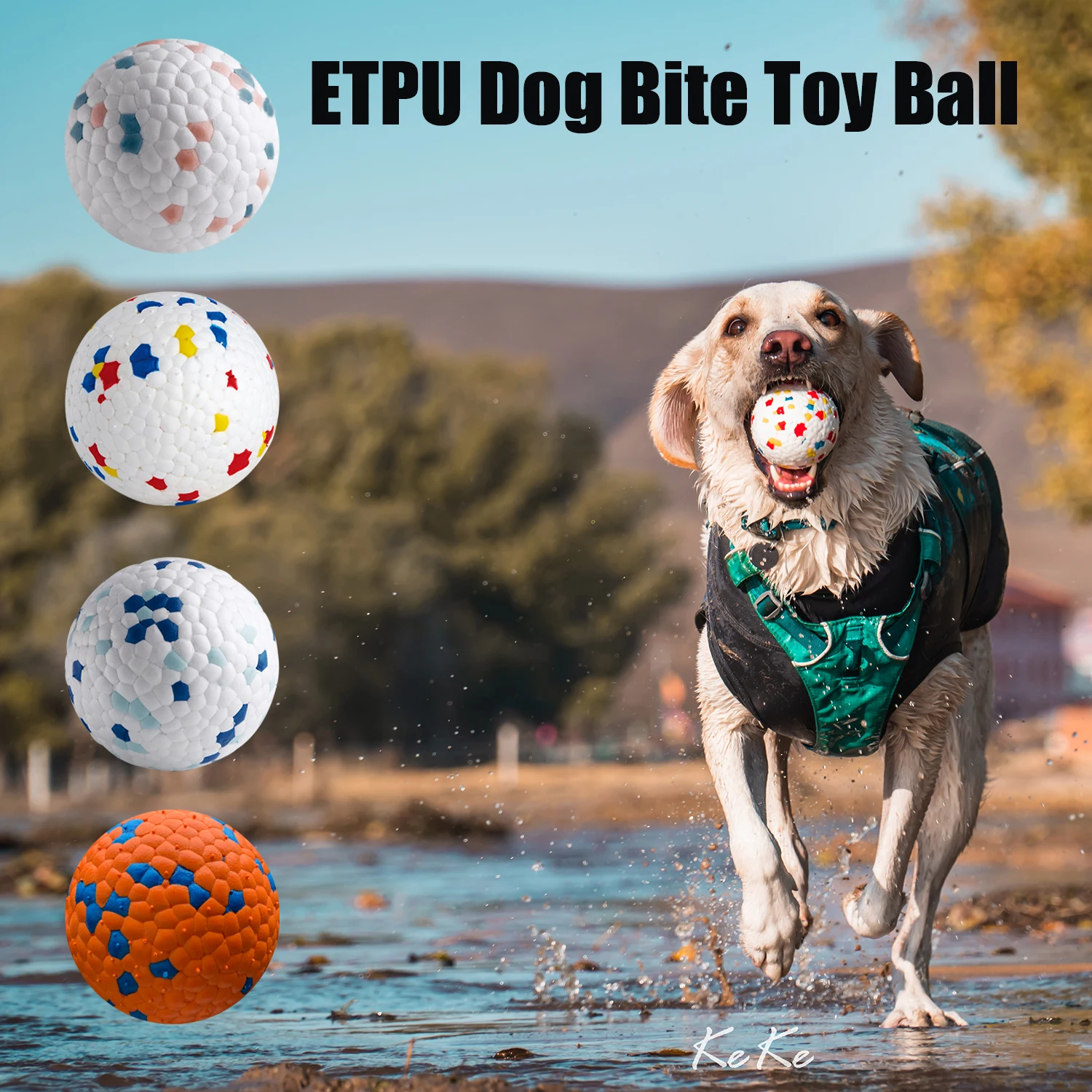ETPU gryzak dla psa gryzak piłka artykuły dla zwierząt odporne na zużycie ugryzienie zabawki na zewnątrz interaktywna piłka treningowa akcesoria dla zwierząt Dogtoys