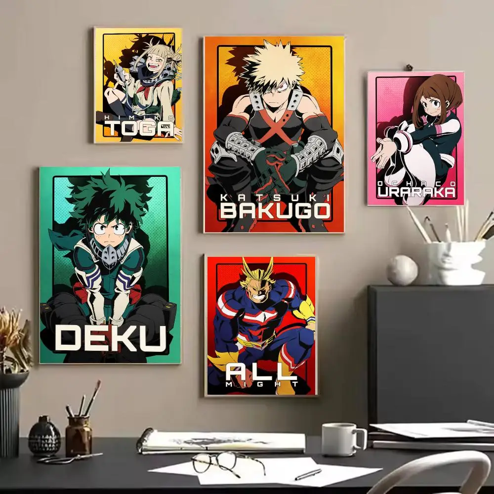 Comics M-My Hero Academia Poster Modern  Wall Art Aesthetic Minimalist Bedroom Decor Cafe Home Gift