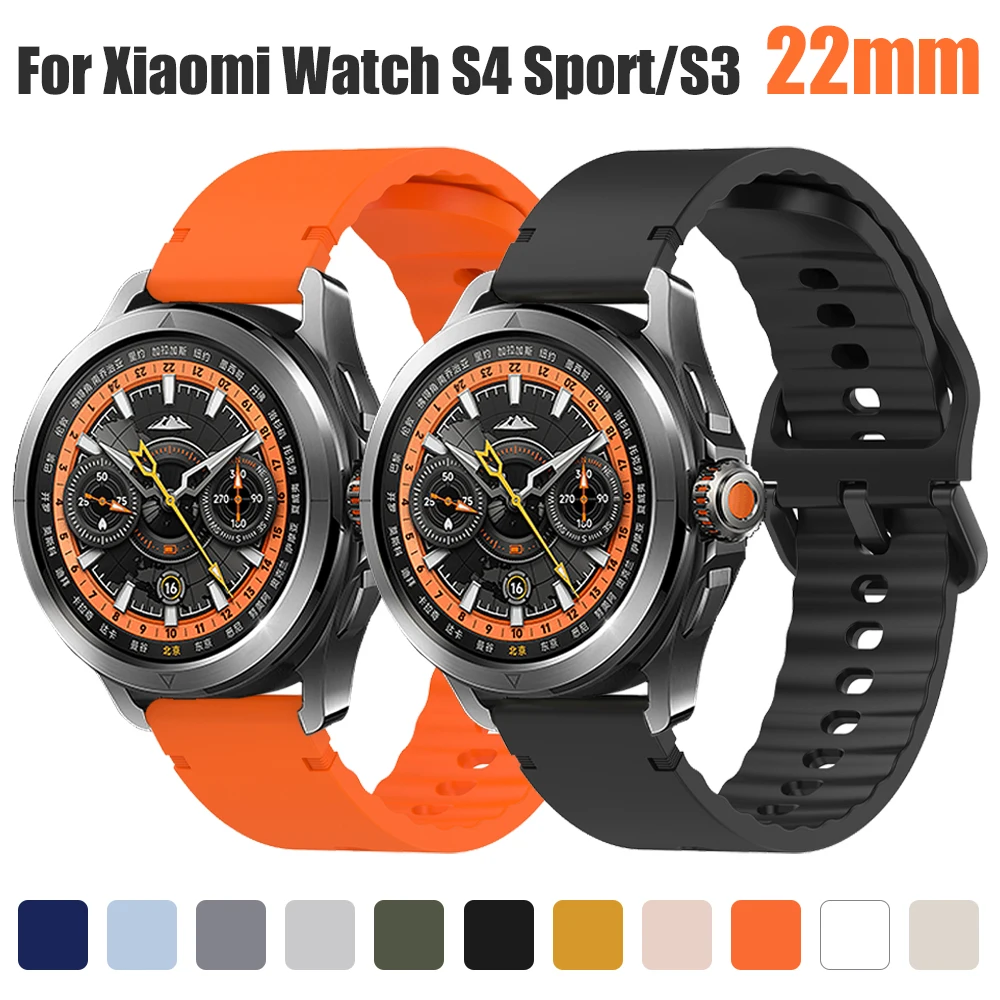 22mm Silikonarmband für Xiaomi Watch S4 Sport/S4/S2 Pro Ersatzarmband für Xiaomi Watch S3/S2 46mm/42mm/S1 Pro/S1
