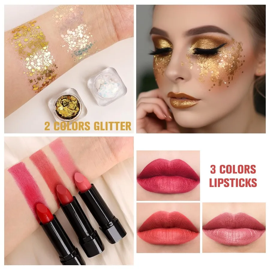 Professionele make-upkit voor dames Meisje Volledige set met spiegel 60 kleuren Alles-in-één make-up cadeauset inbegrepen Oogschaduw Bluther Hig