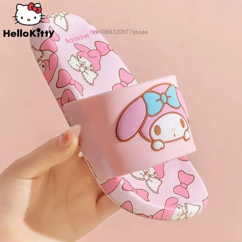 

Шлепанцы Sanrio Cinnamoroll Kuromi Melody, Сверхмягкие Симпатичные Мультяшные летние Нескользящие, для ванной комнаты, домашняя повседневная обувь