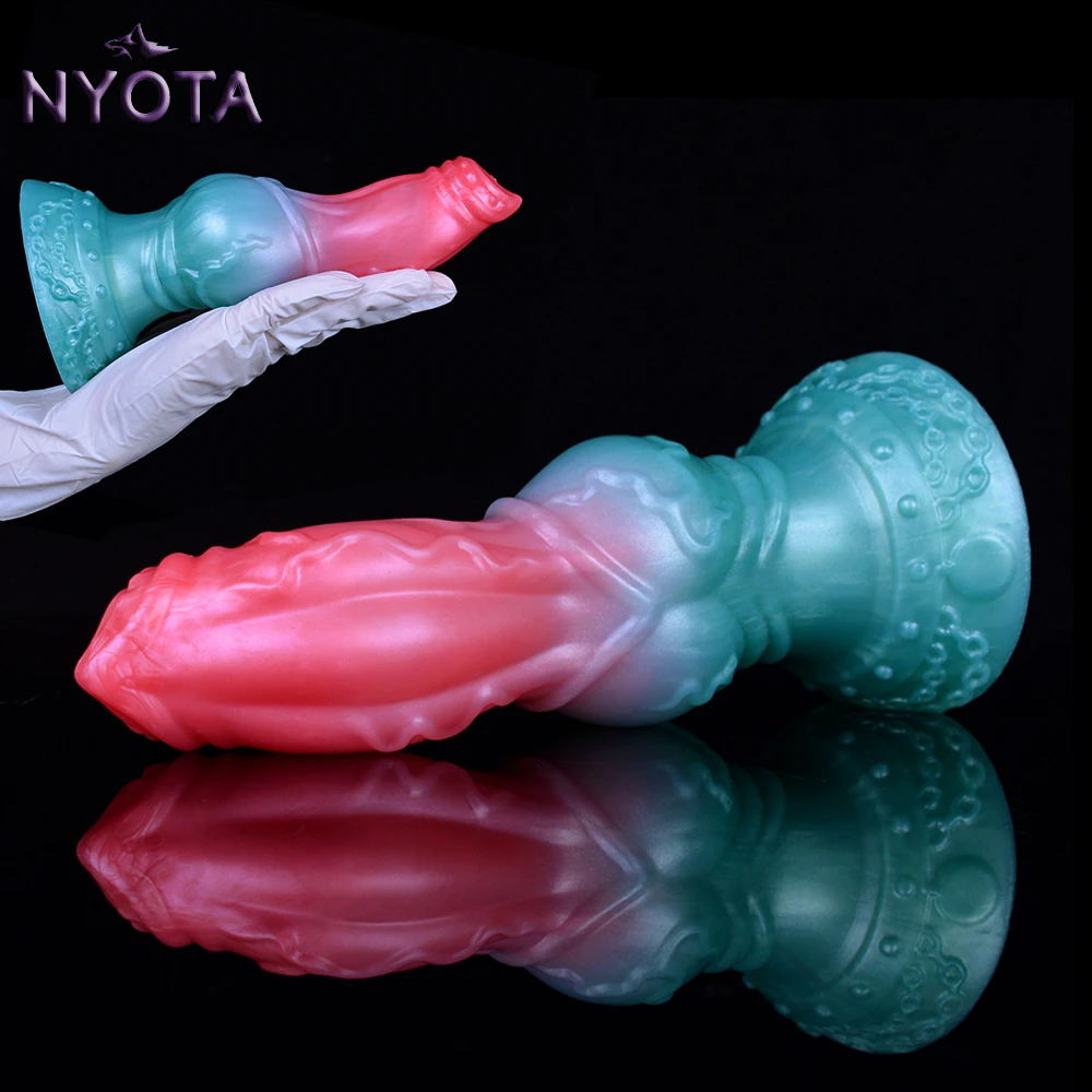 

NYOTA Fantasy Anal Plug Curved Dog Knot Dildo Dick Monster Silicone Penis Prostate G-Spot Vaginal Massager Sex Toy For Women Men