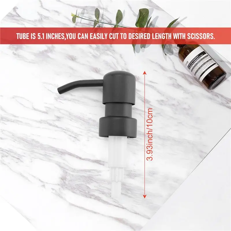 B03C-Soap Dispenser Replacement Pump,4Pack Rust-Proof Stainless Steel With Black Metal Coated Pumps Fit Standard 8Oz/16Oz Boston