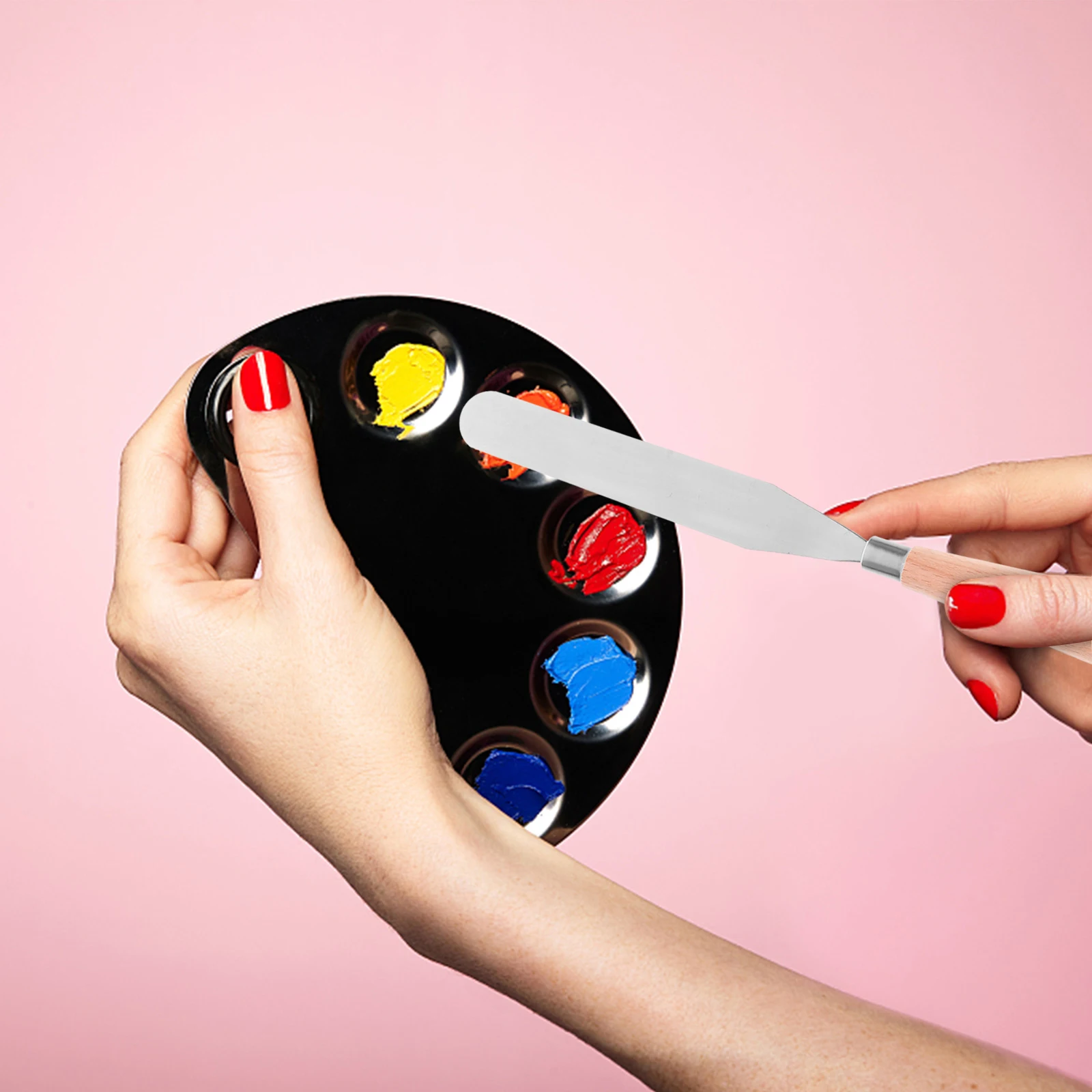 

Painting Spatula Oil Painting Scraper Wooden Handle Ultrathin Blade Flexible Art Tool For Artists Mixing Durable Premium