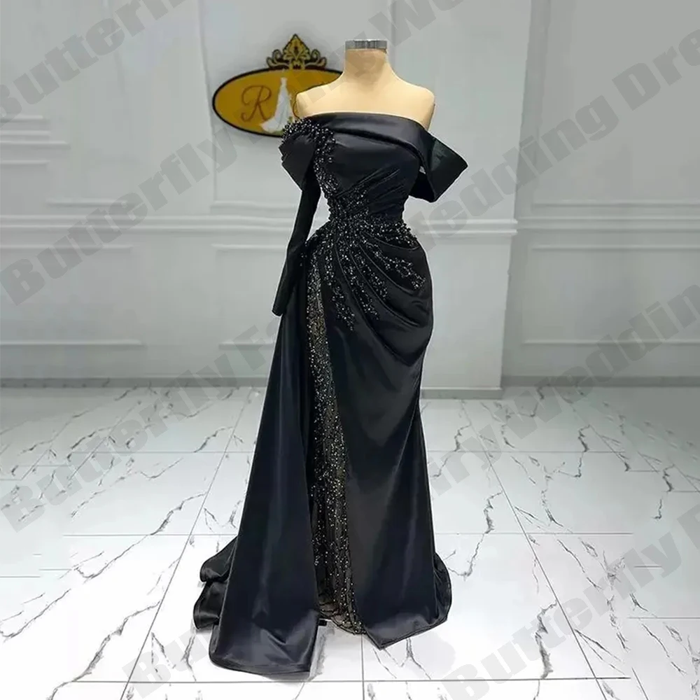 Sparkling Gorgeous Satin Summer New Sexy Dresses Elegant Off Shoulder Sleeved Mopping Women\'s Party Evening Dresses Occasions